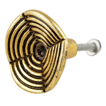 Round Strip Antique Golden Aluminium Cabinet Knob